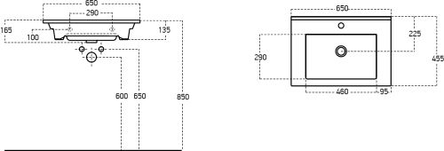 Тумба с раковиной STWORKI Брамминг 65, подвесная, дуб шерман серый в Ессентуках